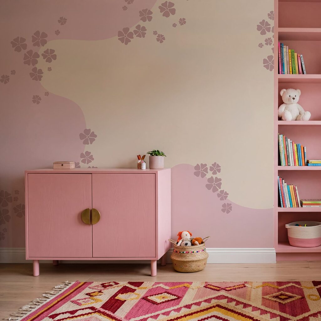 Roze en witte achtergrond met bloemen Roze en witte achtergrond met bloemen