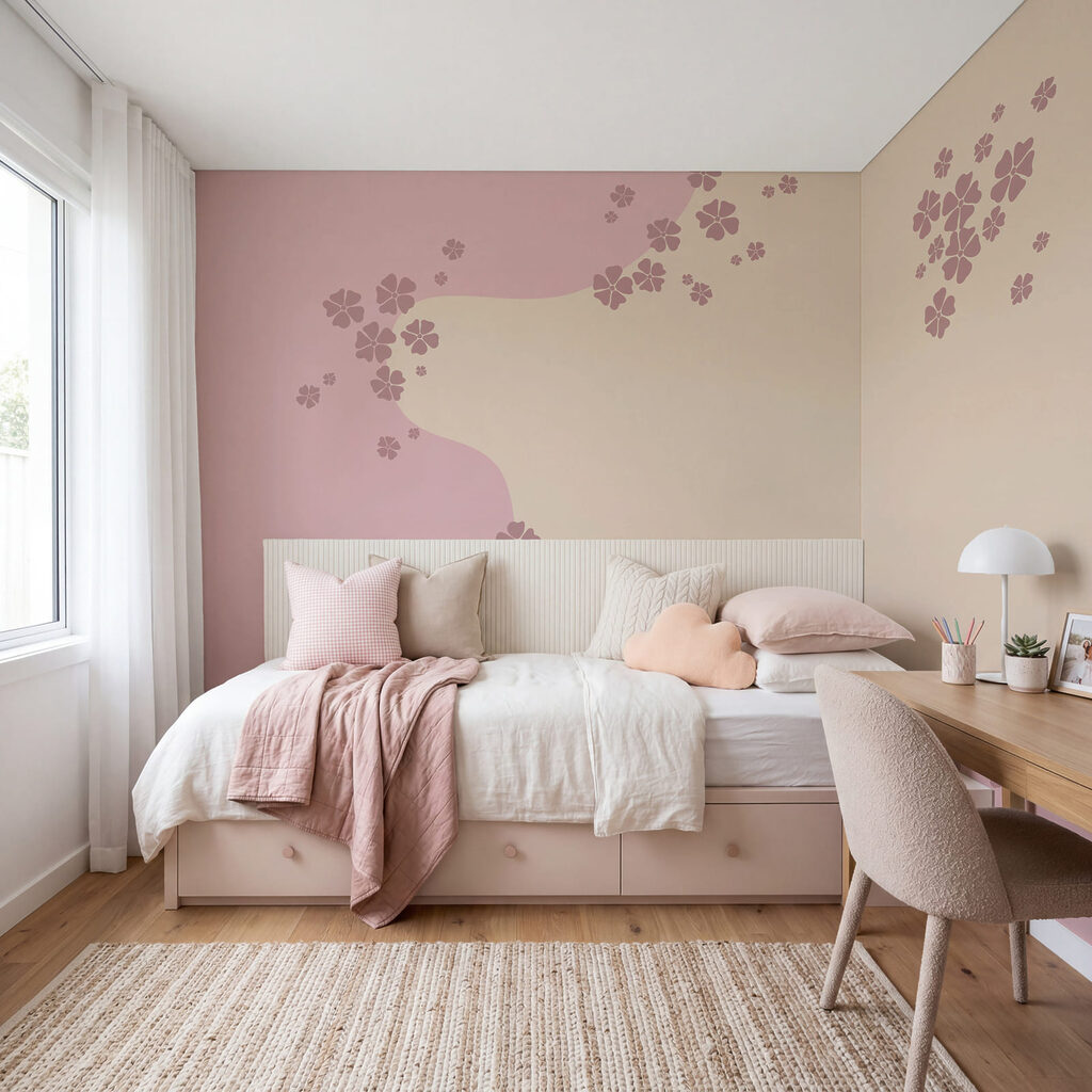 Roze en witte achtergrond met bloemen Roze en witte achtergrond met bloemen