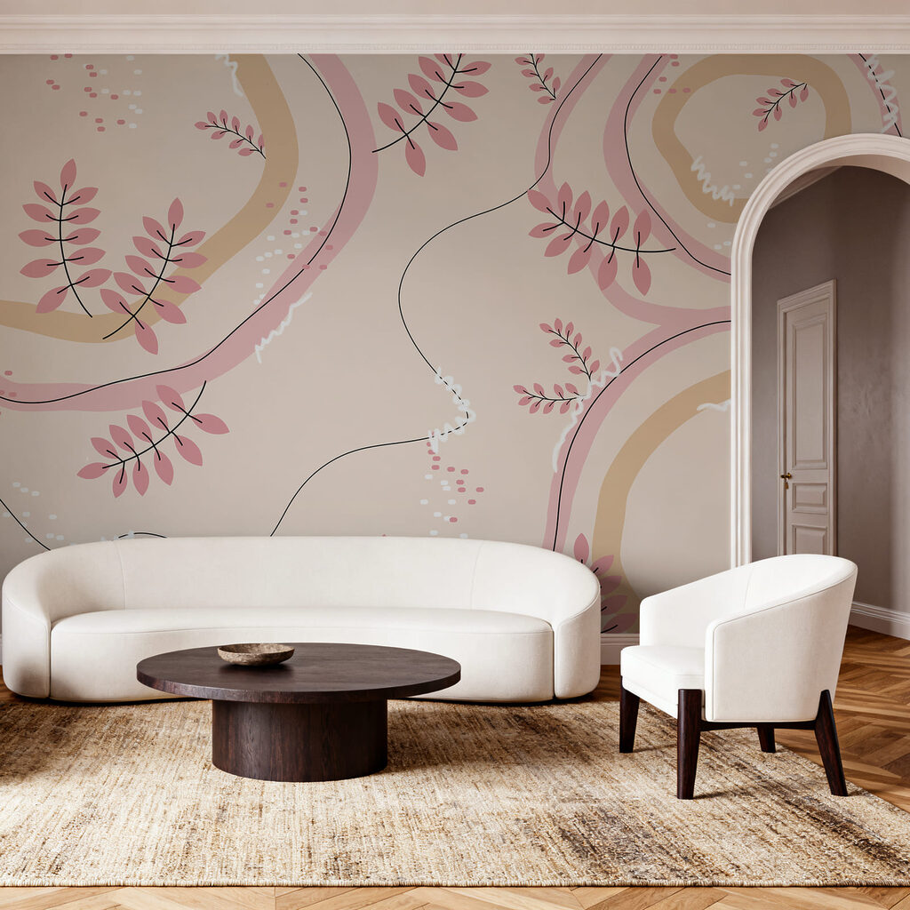 Roze en beige bloemenpatroon Roze en beige bloemenpatroon