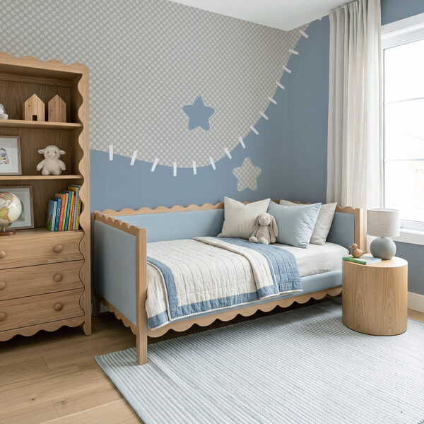 Blauw-witte stof met sterren Blauw-witte stof met sterren