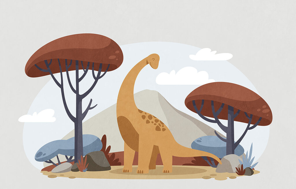 Cartoon of a dinosaur
