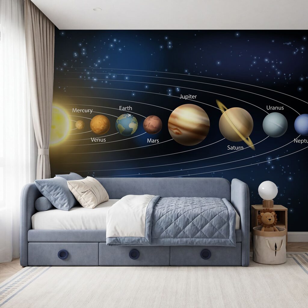 Zonnestelsel met planeten en sterren Zonnestelsel met planeten en sterren