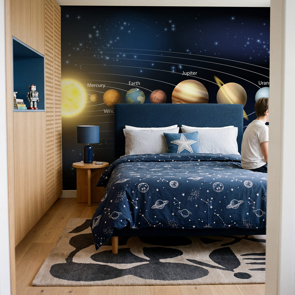 Zonnestelsel met planeten en sterren Zonnestelsel met planeten en sterren