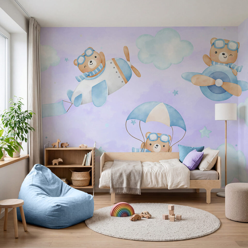 Een groep knuffelbeertjes in de lucht Een groep knuffelbeertjes in de lucht