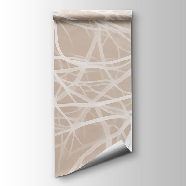 White branches on a beige background White branches on a beige background