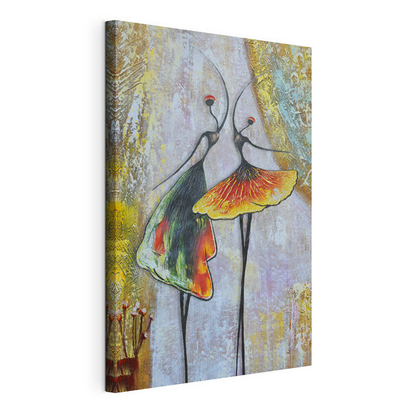 Een schilderij van twee dansende vrouwen Canvas Schilderijen Een schilderij van twee dansende vrouwen