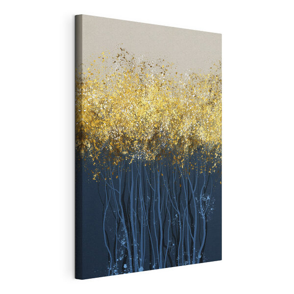 Een schilderij van een boom Canvas Schilderijen Een schilderij van een boom