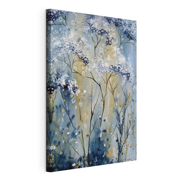 Canvas Schilderijen Een schilderij van een wit met blauwe plant (Artikelnummer: s01991) Canvas Schilderijen Canvas Schilderijen Een schilderij van een wit met blauwe plant (Artikelnummer: s01991)