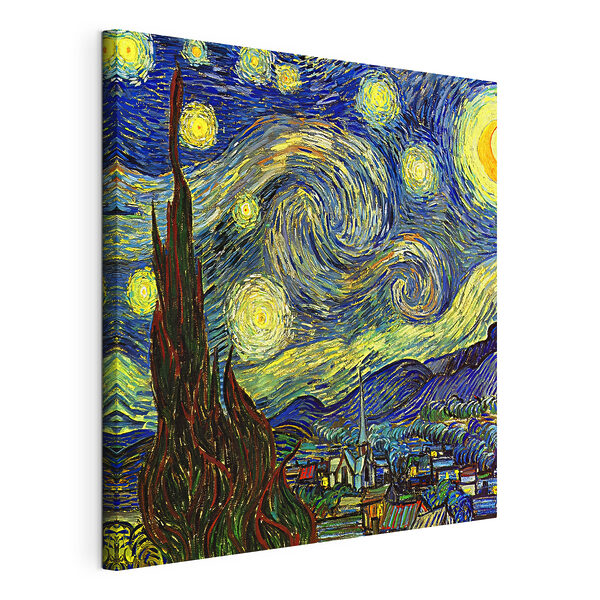 Canvas Schilderijen Een schilderij van een sterrennacht