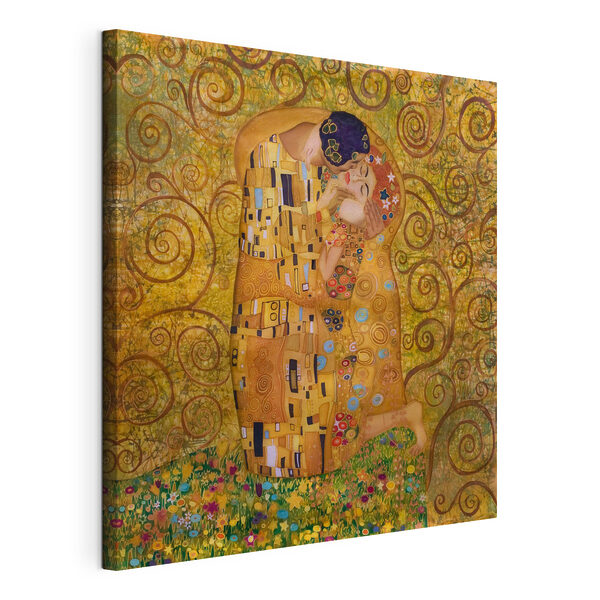 Canvas Schilderijen Canvas Schilderijen Een schilderij van een kussende man en vrouw (Artikelnummer: s27031)
