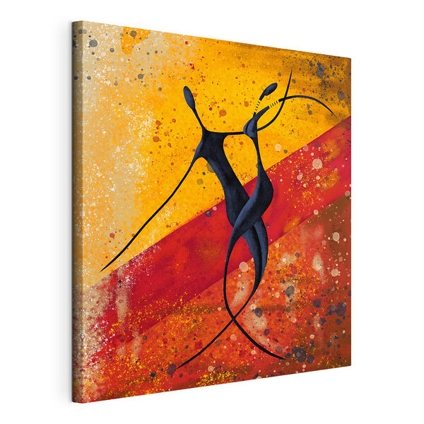 Een schilderij van dansende mensen Canvas Schilderijen Een schilderij van dansende mensen