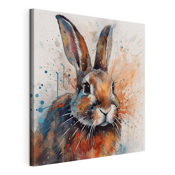 Canvas Schilderijen Konijn met verfspatten (Artikelnummer: s32329) Canvas Schilderijen Canvas Schilderijen Konijn met verfspatten (Artikelnummer: s32329)