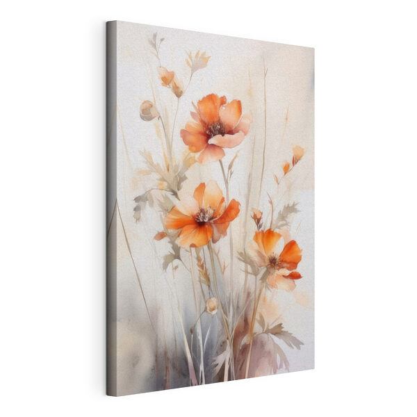 Canvas Schilderijen Een schilderij van oranje bloemen (Artikelnummer: s33649) Canvas Schilderijen Canvas Schilderijen Een schilderij van oranje bloemen (Artikelnummer: s33649)