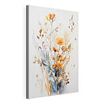 Canvas Schilderijen Een schilderij van bloemen en bladeren