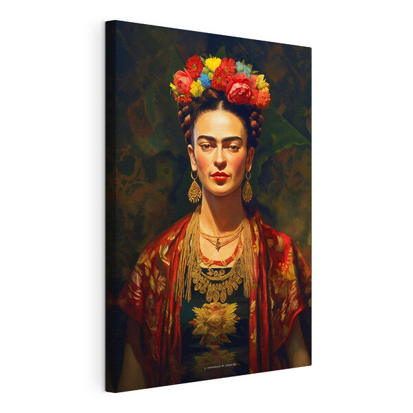 Een vrouw met bloemen in haar haar Canvas Schilderijen Een vrouw met bloemen in haar haar