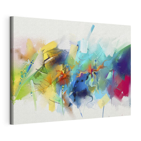 Een kleurrijk schilderij van bloemen Canvas Schilderijen Een kleurrijk schilderij van bloemen