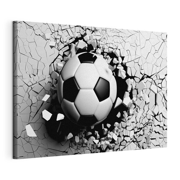 Canvas Schilderijen Een voetbal die door een muur breekt (Artikelnummer: s34768) Canvas Schilderijen Canvas Schilderijen Een voetbal die door een muur breekt (Artikelnummer: s34768)