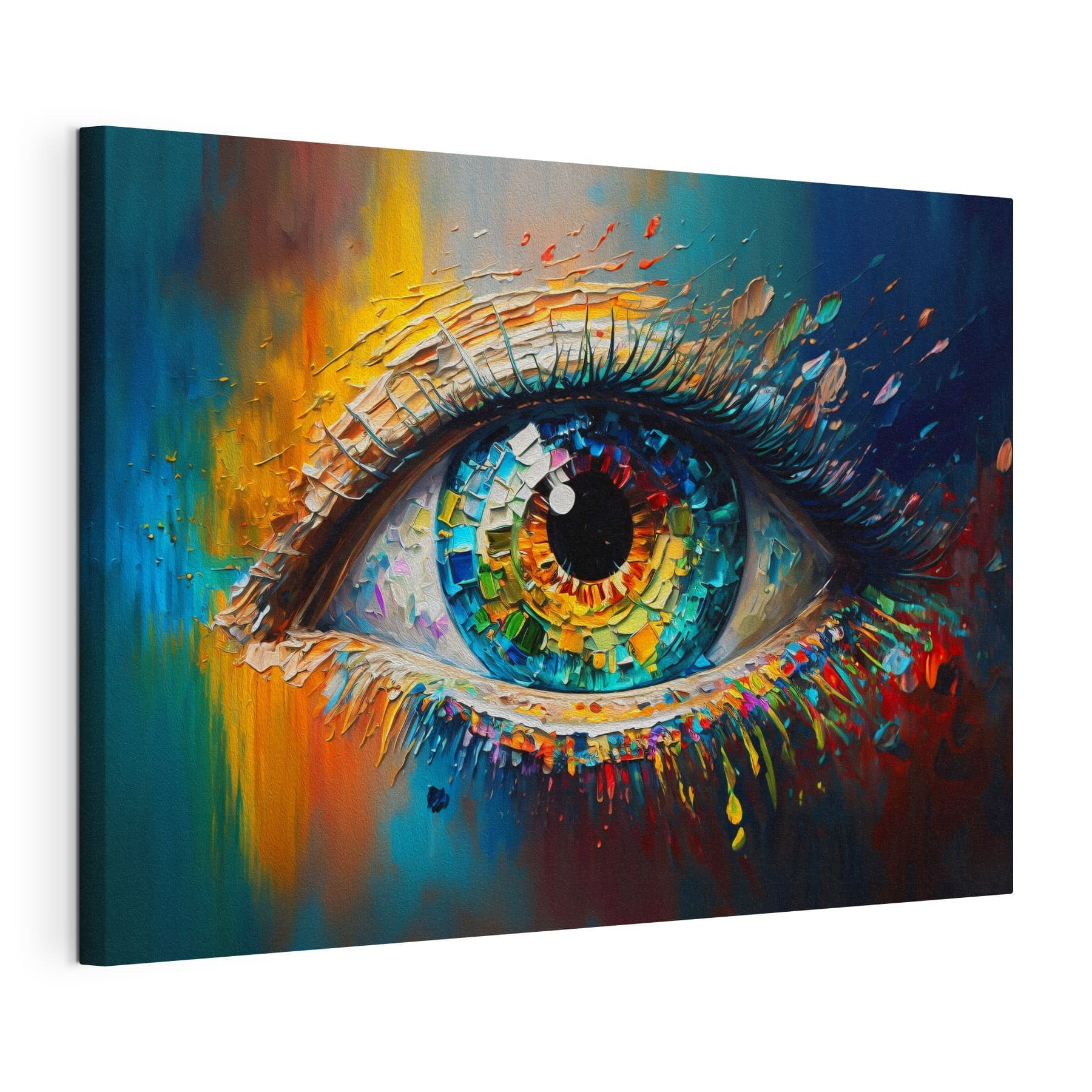 A colorful eye with many colors