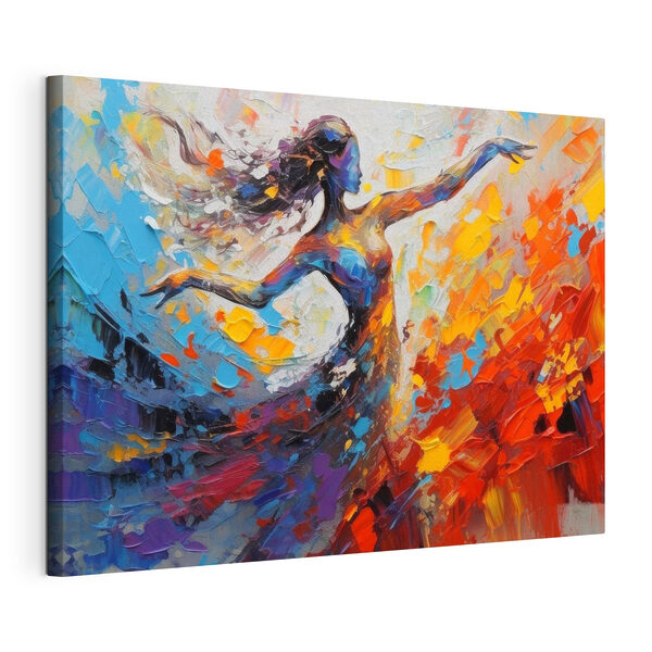 Canvas Schilderijen Canvas Schilderijen Een schilderij van een dansende vrouw (Artikelnummer: s35379)