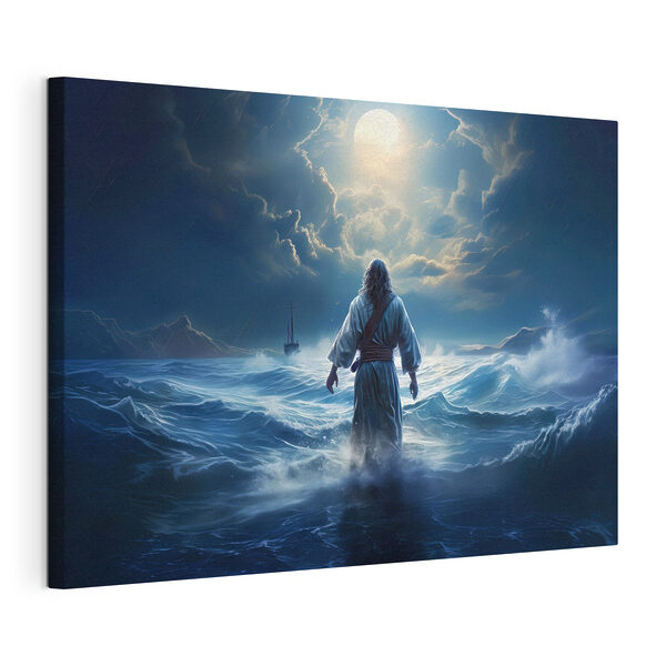Canvas Schilderijen Een man in een badjas staat in het water (Artikelnummer: s35357) Canvas Schilderijen Canvas Schilderijen Een man in een badjas staat in het water (Artikelnummer: s35357)