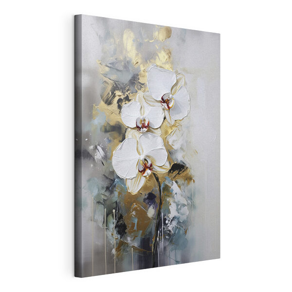 Canvas Schilderijen Een schilderij van witte bloemen