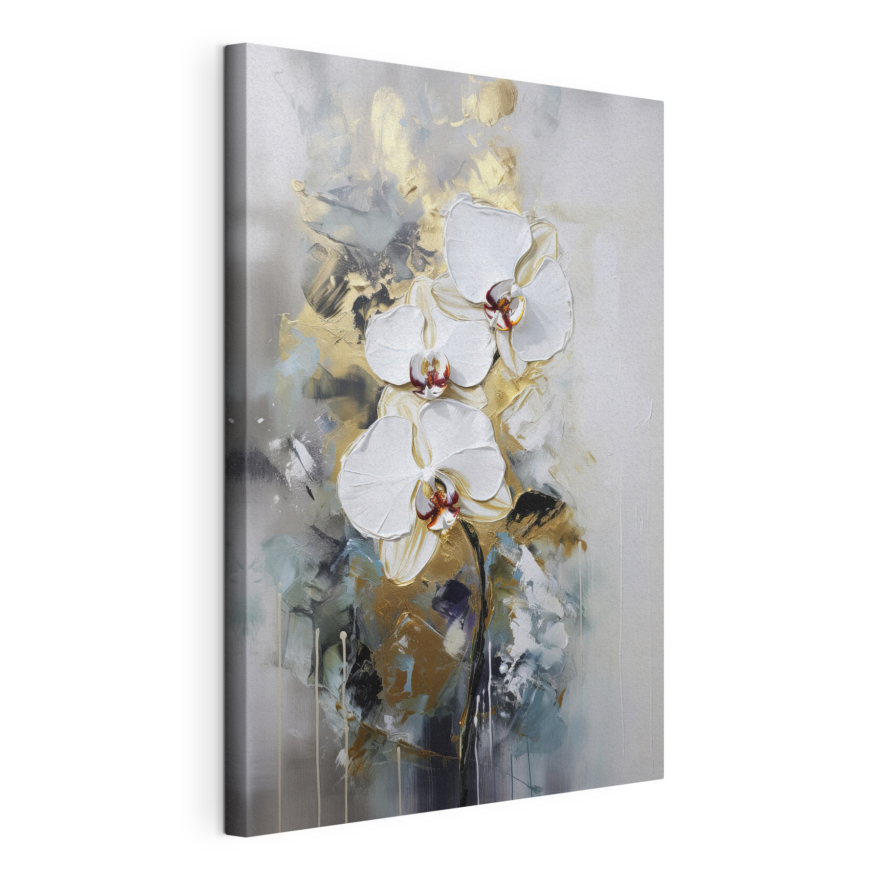 A painting of white flowers A painting of white flowers