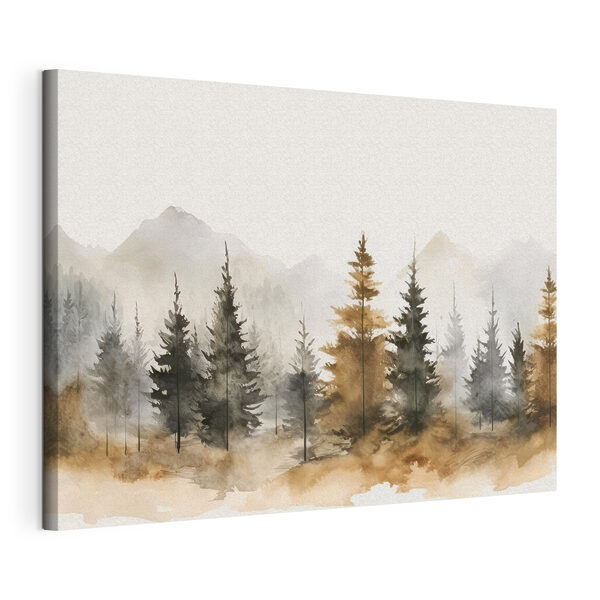 Canvas Schilderijen Aquarel van bomen en bergen (Artikelnummer: s36010) Canvas Schilderijen Canvas Schilderijen Aquarel van bomen en bergen (Artikelnummer: s36010)