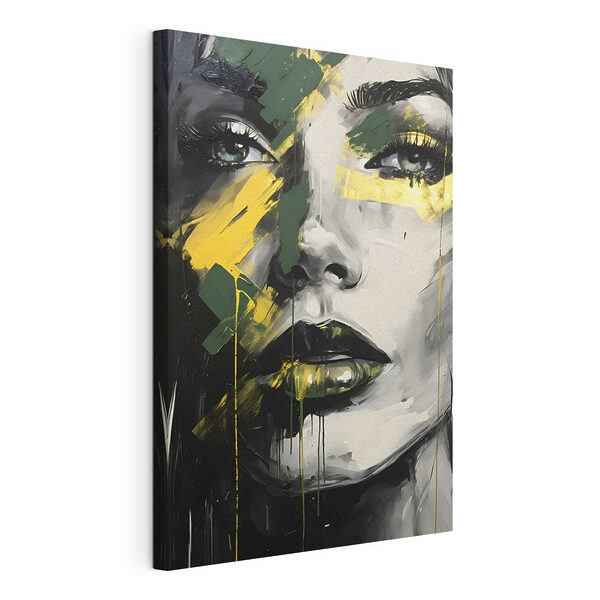 Canvas Schilderijen Canvas Schilderijen Een schilderij van het gezicht van een vrouw (Artikelnummer: s36157)