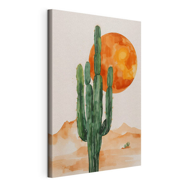 Canvas Schilderijen Schilderij van een cactus en een zon (Artikelnummer: s36269) Canvas Schilderijen Canvas Schilderijen Schilderij van een cactus en een zon (Artikelnummer: s36269)