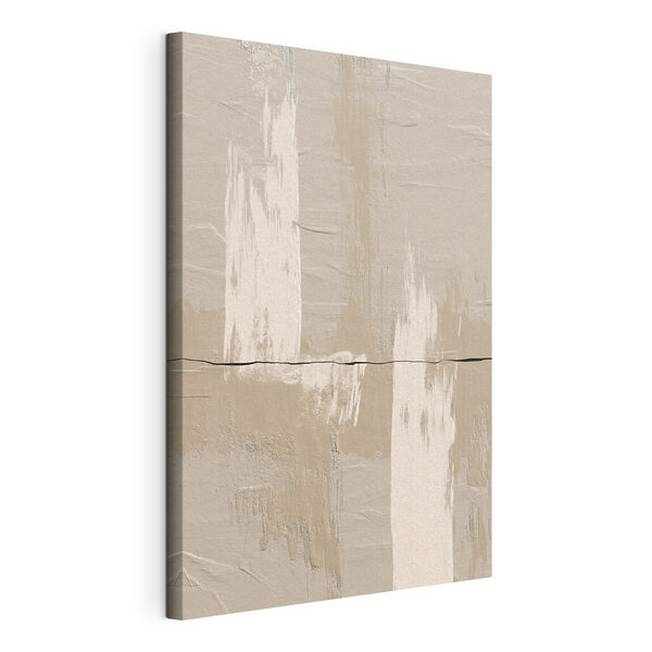 Canvas Schilderijen Canvas Schilderijen Witte en bruine verf op een muur (Artikelnummer: s36304)