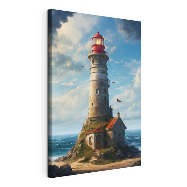 Canvas Schilderijen Een vuurtoren op een rots met Ford Eiland op de achtergrond (Artikelnummer: s36448) Canvas Schilderijen Canvas Schilderijen Een vuurtoren op een rots met Ford Eiland op de achtergrond (Artikelnummer: s36448)