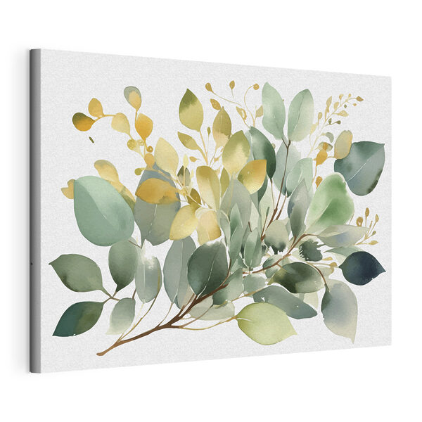 Een aquarelschilderij van bladeren Canvas Schilderijen Een aquarelschilderij van bladeren