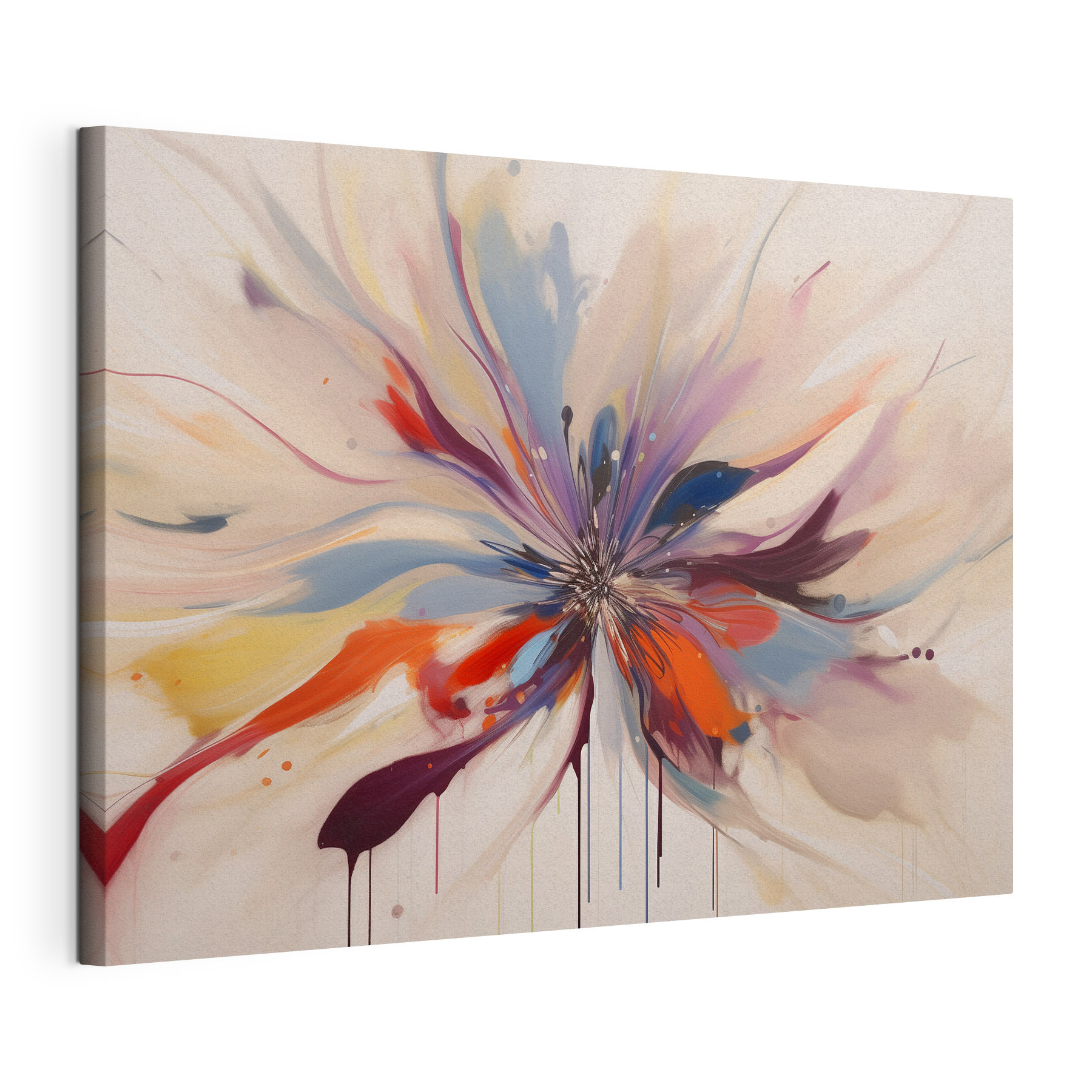 A colorful flower with a burst of paint A colorful flower with a burst of paint