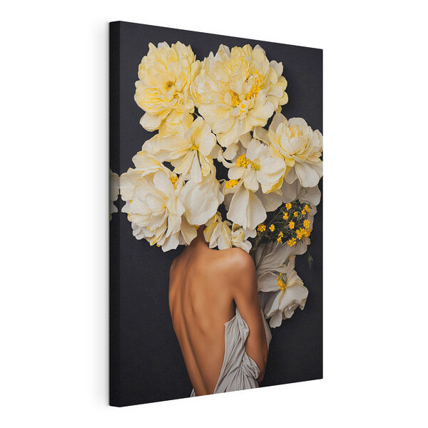 Canvas Schilderijen Een vrouw met bloemen boven haar hoofd (Artikelnummer: s37162) Canvas Schilderijen Canvas Schilderijen Een vrouw met bloemen boven haar hoofd (Artikelnummer: s37162)