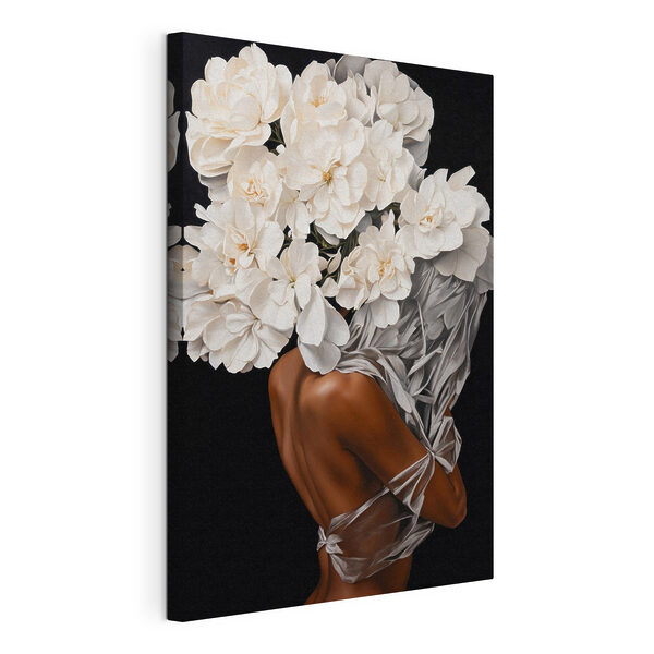 Canvas Schilderijen Een vrouw met witte bloemen op haar hoofd (Artikelnummer: s37163) Canvas Schilderijen Canvas Schilderijen Een vrouw met witte bloemen op haar hoofd (Artikelnummer: s37163)