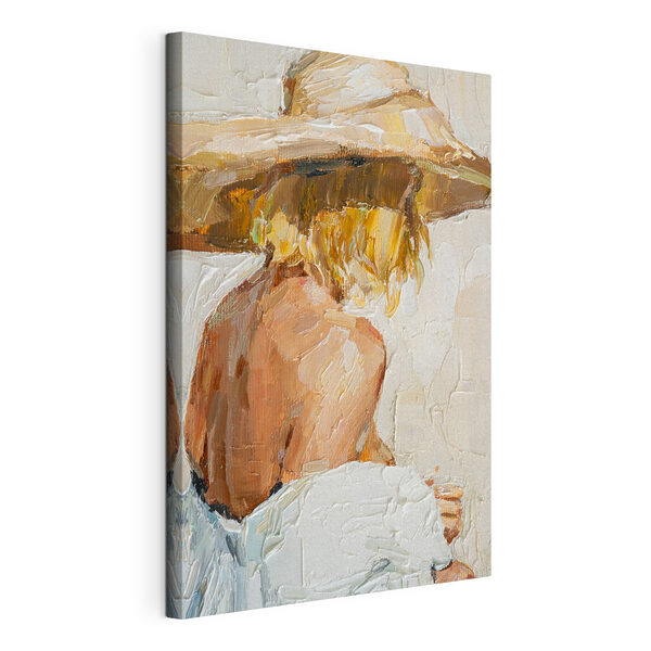 Canvas Schilderijen Een schilderij van een vrouw met een hoed (Artikelnummer: s37061) Canvas Schilderijen Canvas Schilderijen Een schilderij van een vrouw met een hoed (Artikelnummer: s37061)
