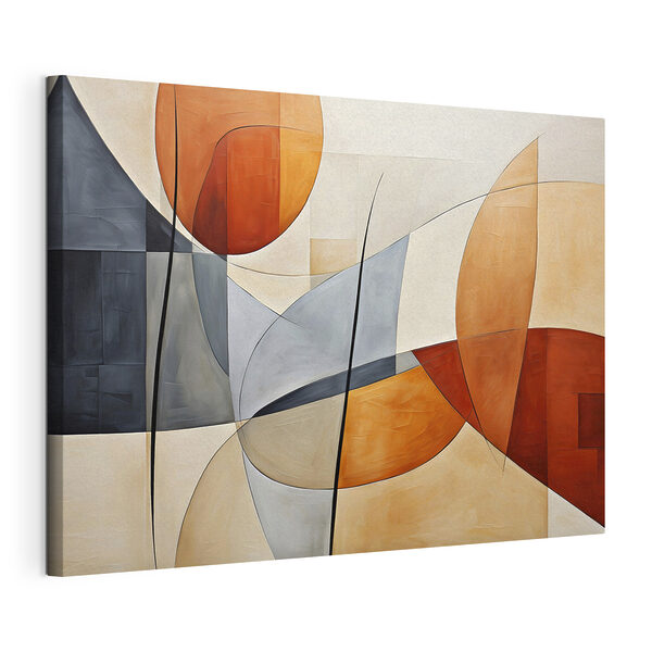 Een schilderij van cirkels en lijnen Canvas Schilderijen Een schilderij van cirkels en lijnen