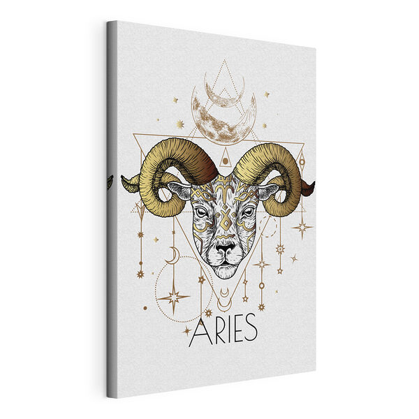 Canvas Schilderijen Een tekening van een ram met een maan en sterren (Artikelnummer: s37183) Canvas Schilderijen Canvas Schilderijen Een tekening van een ram met een maan en sterren (Artikelnummer: s37183)