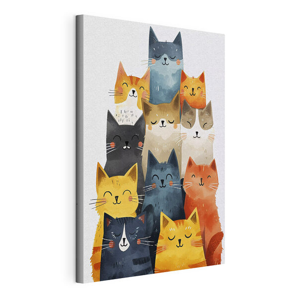 Canvas Schilderijen Een groep katten met verschillende kleuren (Artikelnummer: s37560) Canvas Schilderijen Canvas Schilderijen Een groep katten met verschillende kleuren (Artikelnummer: s37560)