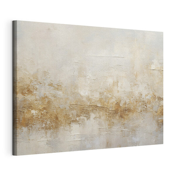 Een witte en bruine muur Canvas Schilderijen Een witte en bruine muur