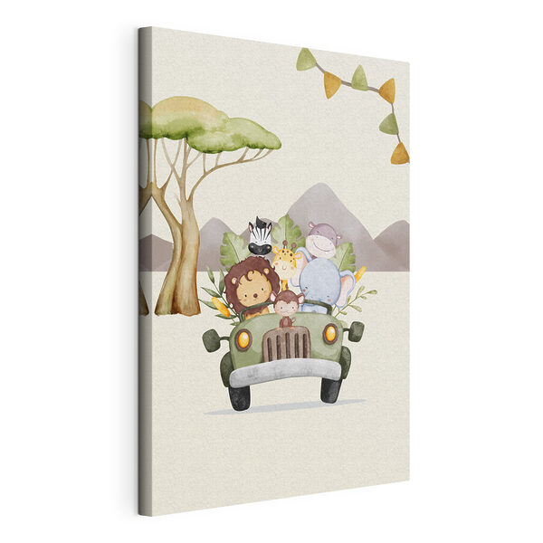 Canvas Schilderijen Een cartoon van dieren in een auto (Artikelnummer: s37915) Canvas Schilderijen Canvas Schilderijen Een cartoon van dieren in een auto (Artikelnummer: s37915)