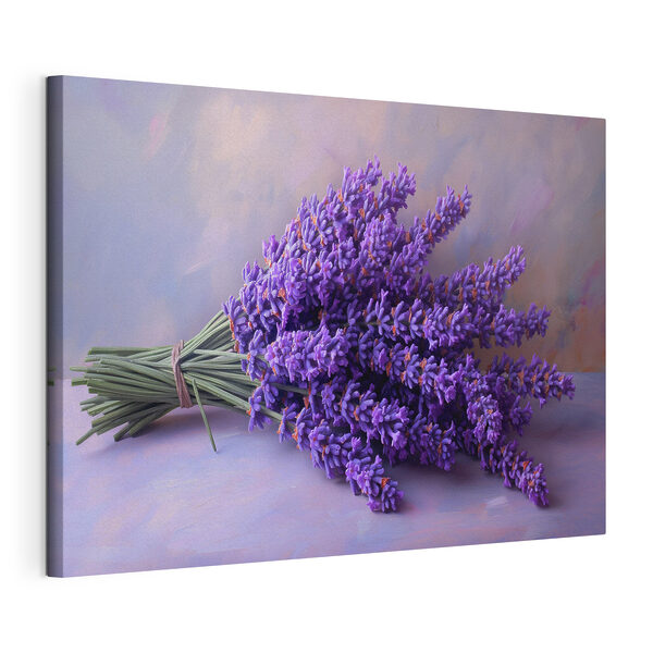 Canvas Schilderijen Een bos paarse bloemen