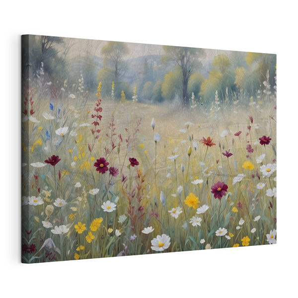 Canvas Schilderijen Een schilderij van bloemen in een veld (Artikelnummer: s38368) Canvas Schilderijen Canvas Schilderijen Een schilderij van bloemen in een veld (Artikelnummer: s38368)