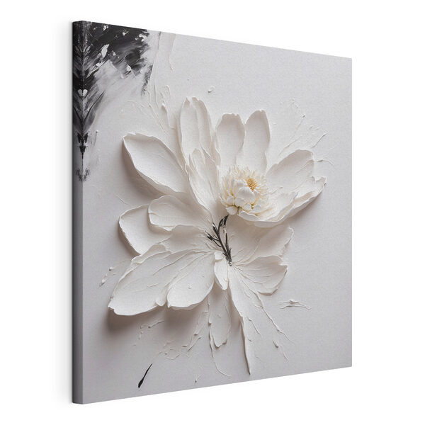 Canvas Schilderijen Een witte bloem met zwarte verf (Artikelnummer: s38303) Canvas Schilderijen Canvas Schilderijen Een witte bloem met zwarte verf (Artikelnummer: s38303)