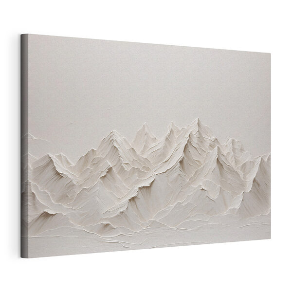 Een witte bergketen met sneeuw Canvas Schilderijen Een witte bergketen met sneeuw