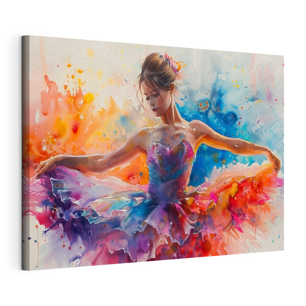 Een vrouw in een tutu Canvas Schilderijen Een vrouw in een tutu