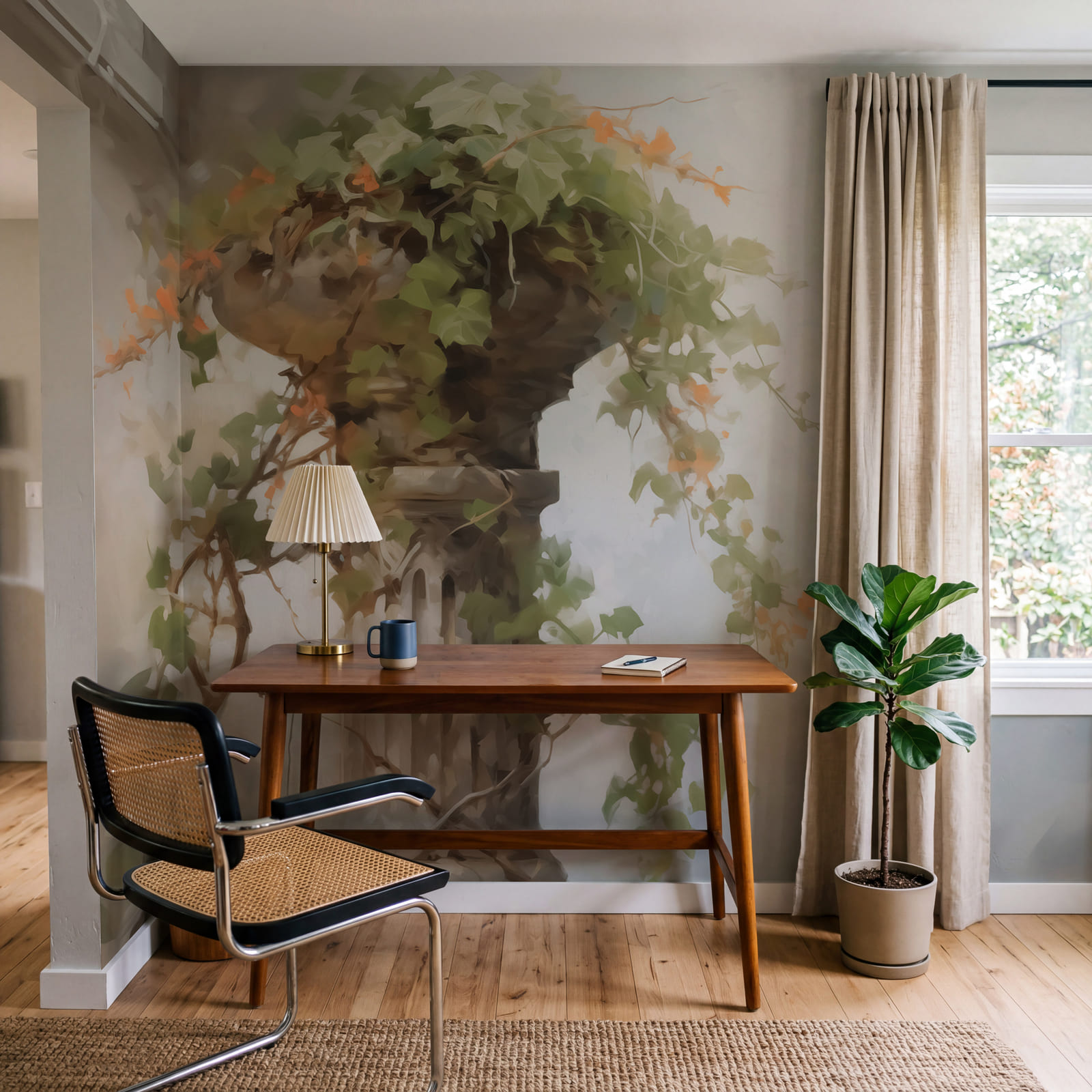 Plant die op een pilaar groeit