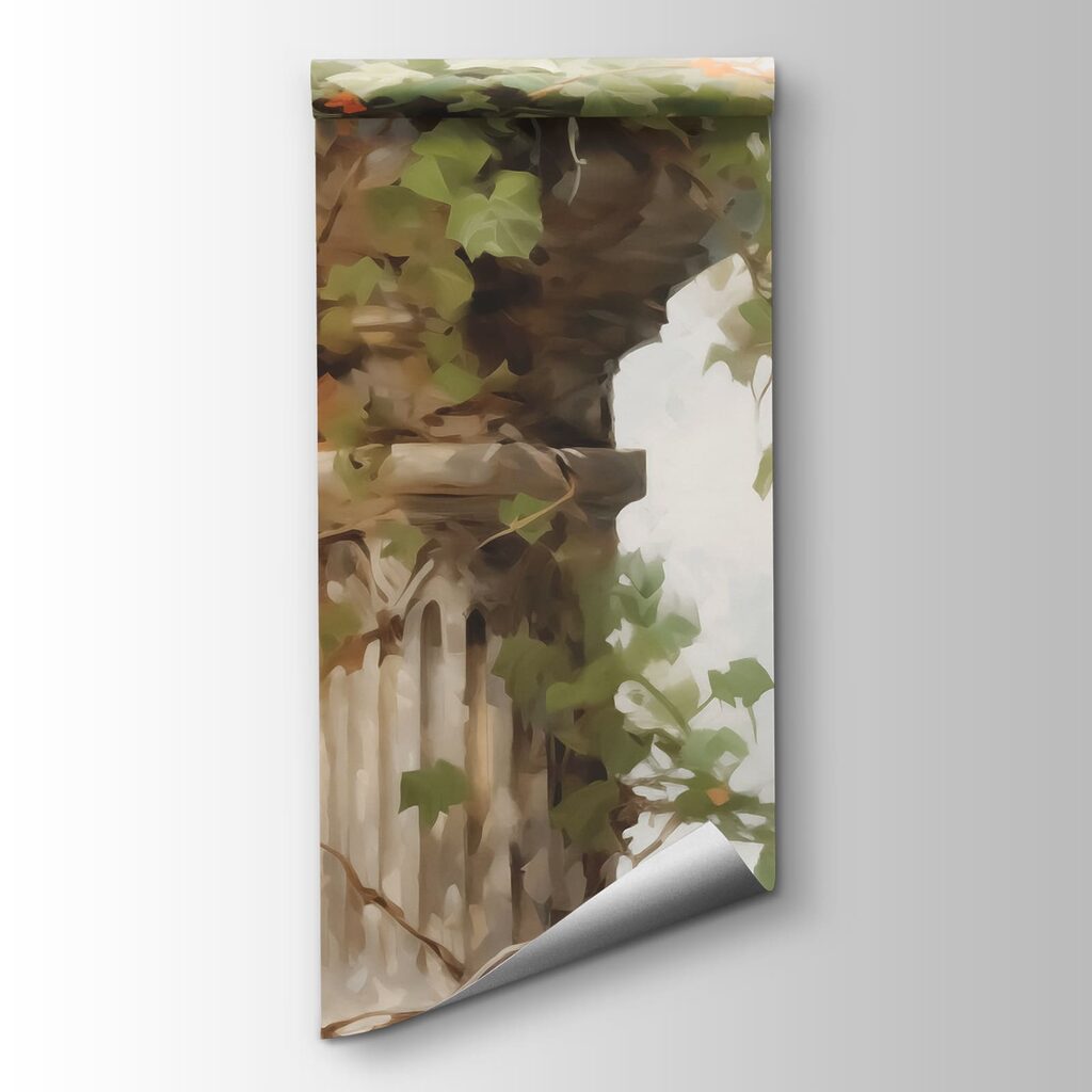 Plant growing on a pillar