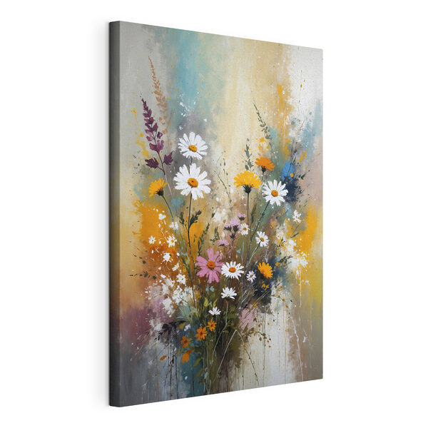 Canvas Schilderijen Een schilderij van bloemen en bladeren (Artikelnummer: s38571) Canvas Schilderijen Canvas Schilderijen Een schilderij van bloemen en bladeren (Artikelnummer: s38571)