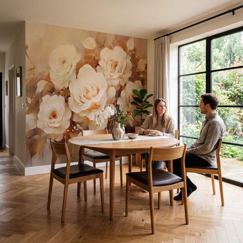 Schilderij van witte rozen Schilderij van witte rozen